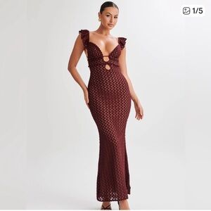 Meshki Ezra Maxi Dress burgundy Lacey Size XXL New with tag